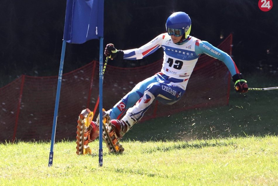 Ilustračný obrázok k článku Nevšedný pohľad počas horúcich dní: Lyžiari bojovali v slalome na tráve, FOTO
