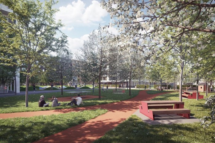 Ilustračný obrázok k článku Betónová džungľa sa mení na zelený park: Okolie bývalej Filiálky opeknieva