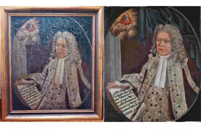 Ilustračný obrázok k článku Parádna robota: Vzácny ružomberský obraz ako nový, FOTO pred a po reštaurovaní