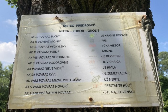 Ilustračný obrázok k článku Predpoveď počasia po nitriansky: Vtipný barometer nájdete aj v mestskom parku