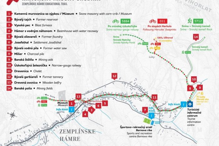 Mapka Hámorského náučného chodníka