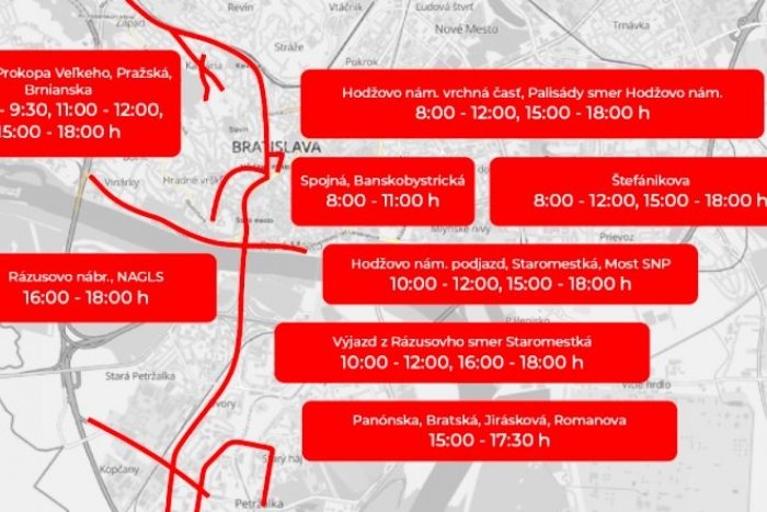Ilustračný obrázok k článku Na TIETO miesta sa dnes MHD či autom NEDOSTANETE: Pondelňajšie dopravné obmedzenia