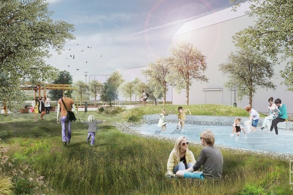 Ilustračný obrázok k článku Oáza uprostred sídliska: Vnútroblok na Solinkách chce mesto zrevitalizovať, VIZUALIZÁCIE