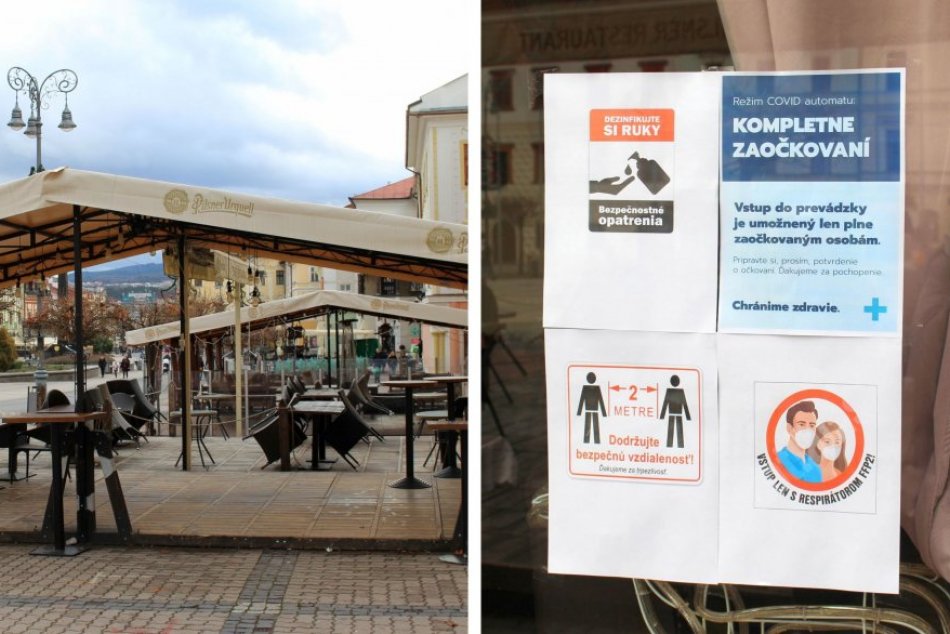 Ilustračný obrázok k článku Bystrické terasy zívajú prázdnotou: Ľudia využili ZMENU opatrení, jesť chodia dnu, FOTO