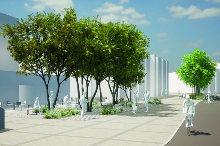 Ilustračný obrázok k článku Krajšie centrum Nitry: Prázdny priestor nahradí park so zeleňou a lavičkami, FOTO