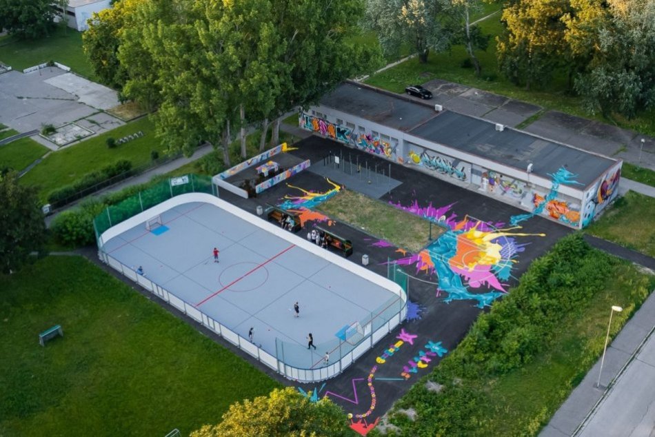 Výsledný dizajn športoviska na Hrobákovej ulici v Petržalke