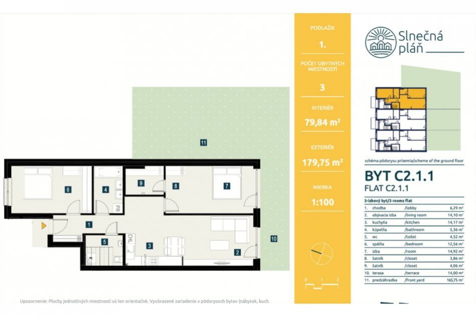 3-izbový byt ideálny pre rodinu s jedným alebo dvomi deťmi.