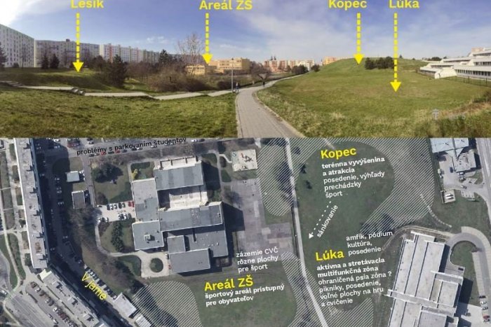 Ilustračný obrázok k článku Monument na Kopci či ROZHĽADŇA? Takúto predstavu o vnútrobloku majú Trnavčania