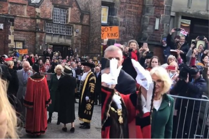 Ilustračný obrázok k článku Nenávidený kráľ? Muž vykrikoval na Karola III. a lietali aj vajíčka, VIDEO