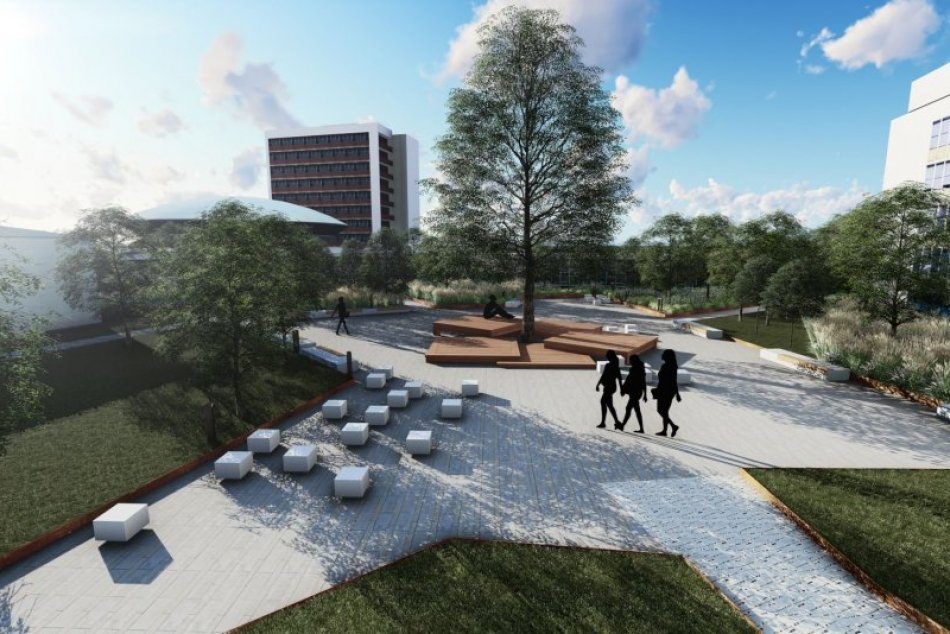 Ilustračný obrázok k článku Areál SPU sa zmení na nepoznanie: Pribudnú ležadlá aj TISÍCE kvetov, VIZUALIZÁCIE