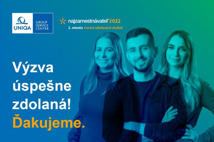 Ilustračný obrázok k článku UNIQA GSC je opäť strieborný Najzamestnávateľ