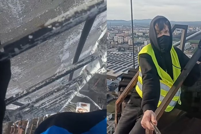 Ilustračný obrázok k článku Nič pre slabé povahy! Mladík vyliezol na ďalší Trnavský komín, VIDEO
