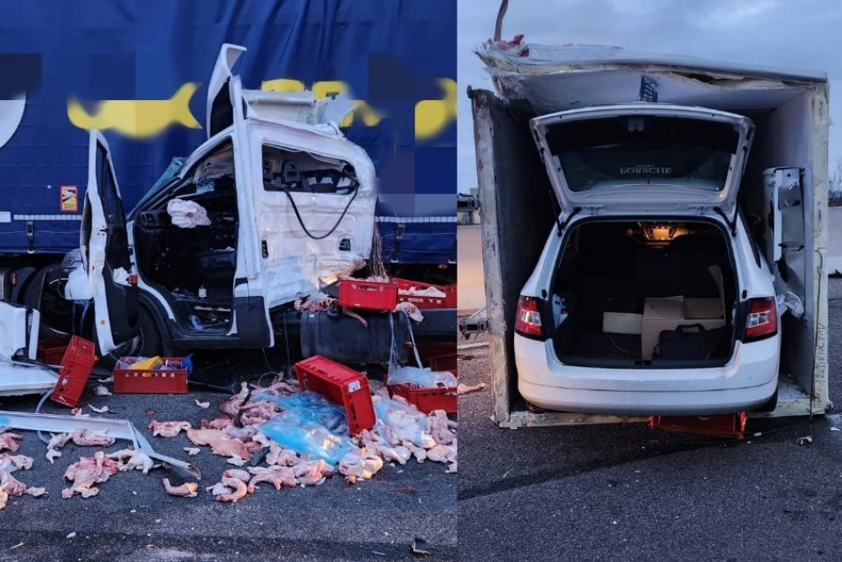 Ilustračný obrázok k článku HROZIVÁ nehoda troch áut na D1: Fabia skončila v chladiacom boxe, cestu zasypalo MÄSO