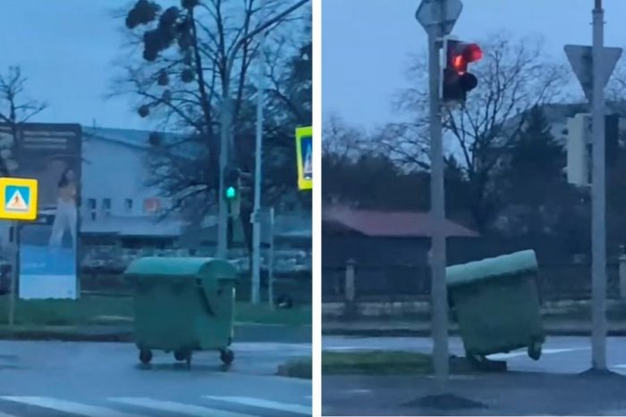 Ilustračný obrázok k článku Východniarske eko vozidlo? Michalovcami sa RÚTIL kontajner, Slováci sa bavia, VIDEO