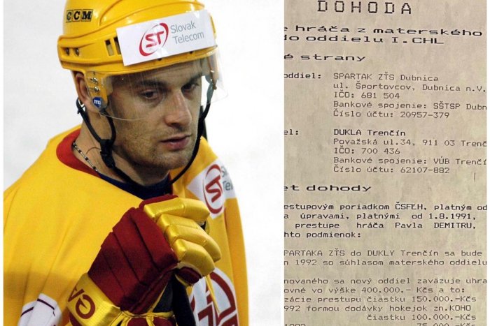 Ilustračný obrázok k článku Prvá ZMLUVA Pavla Demitru: Trenčín za neho v roku 1992 zaplatil státisíce korún a hokejky!