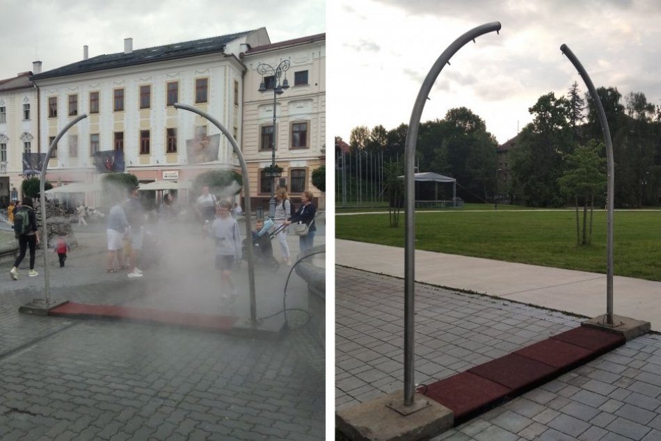 Ilustračný obrázok k článku Obľúbené OSVIEŽENIE je späť: Na frekventovaných miestach v Bystrici pribudli vodné hmly, FOTO