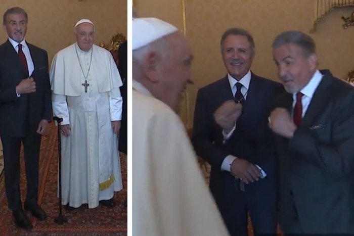 Ilustračný obrázok k článku Herec Sylvester Stallone na audiencii prekvapil PÁPEŽA: Zaboxujeme si?