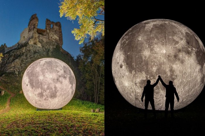 Ilustračný obrázok k článku Jedinečná atrakcia: Zrúcaninu hradu osvetľuje 6-metrový MESIAC