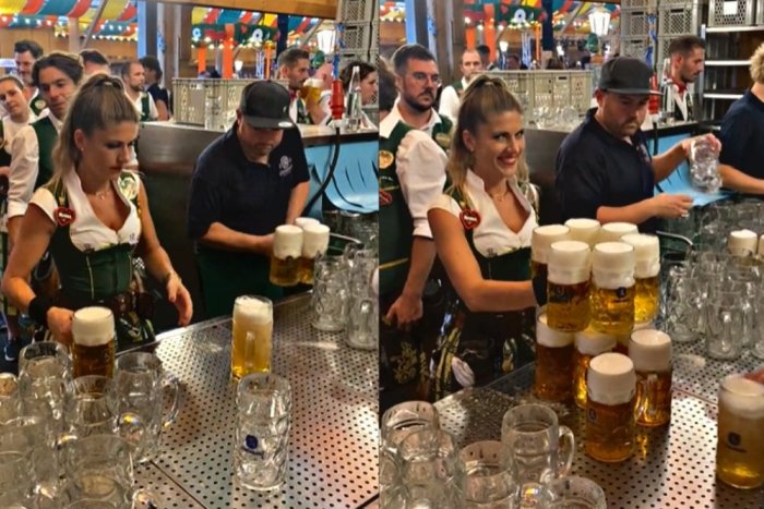 Ilustračný obrázok k článku VIDEO z Oktoberfestu sa stalo virálnym: Celý svet velebí túto čašníčku, ako to dokáže?!