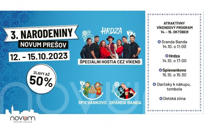 Ilustračný obrázok k článku 3. Narodeniny - Nákupný víkend 12.-15. október 2023