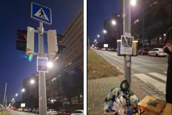 Ilustračný obrázok k článku VIDEO: Dankov TRAFENÝ semafor je HIT! Ľudia k nemu kladú vence, sviečky a spievajú HYMNU