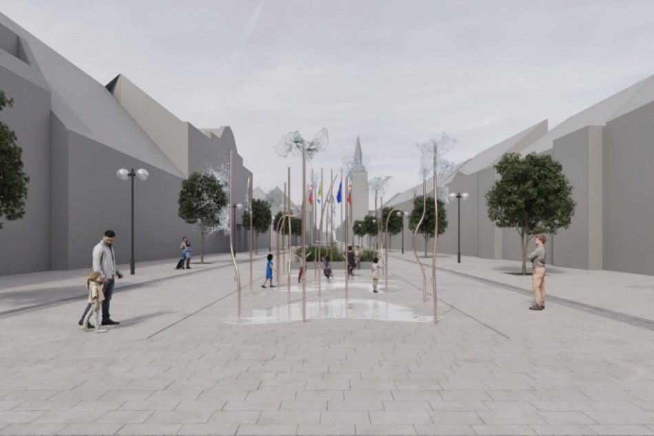 Ilustračný obrázok k článku Pešiu zónu v Trnave bude zdobiť nová FONTÁNA: Pripomína oázu kvetín