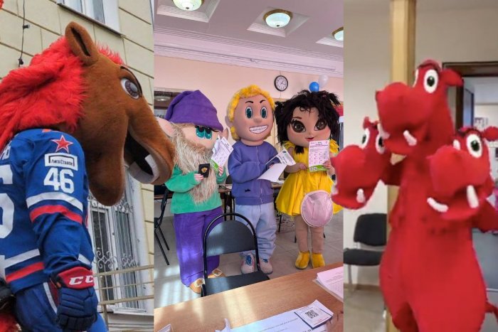 Ilustračný obrázok k článku Kôň a aj trojhlavý DRAK: Rusi chodia k volebným urnám v BIZARNÝCH kostýmoch, FOTO