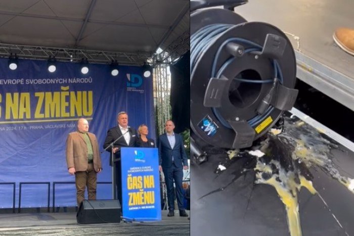 Ilustračný obrázok k článku VIDEO Andrej Danko vystúpil na demonštrácii v Prahe, HÁDZALI po ňom VAJCIA