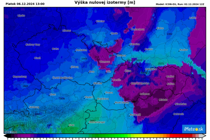 Očakávaná hranica sneženia