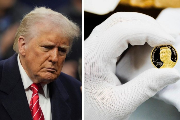 Ilustračný obrázok k článku Trump PENÍ kvôli portrétu, že je na ňom ŠKAREDÝ. Slovákom sa nepozdáva medaila Pellegriniho