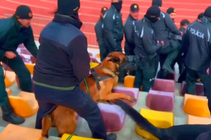 Ilustračný obrázok k článku Policajti berú prípravu na MS vo futbale VÁŽNE: Trénujú s ťažkoodencami aj psovodmi, VIDEO
