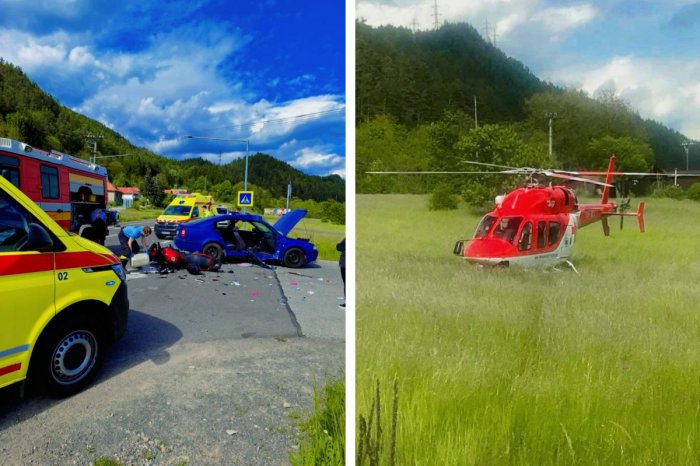 Ilustračný obrázok k článku DESIVÁ zrážka auta s motocyklom: Na mieste boli TRAJA zranení, zasahoval aj vrtuľník, FOTO