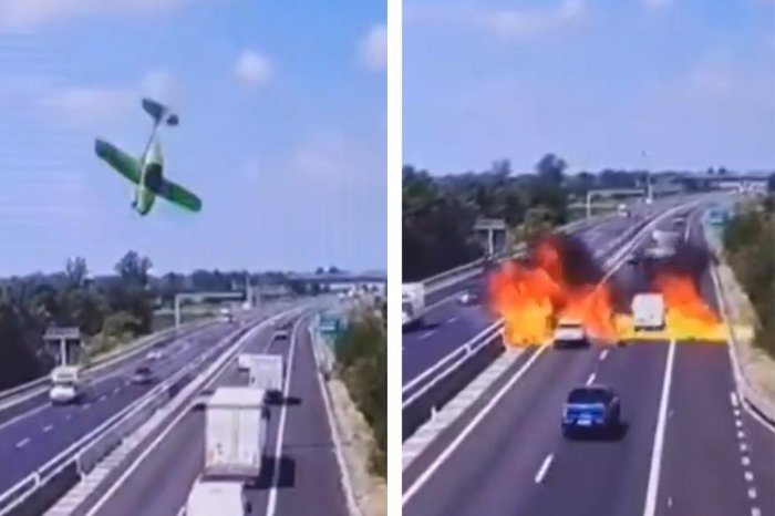 Ilustračný obrázok k článku Na diaľnicu SPADLO lietadlo: OHNIVÁ guľa! Zrútilo sa priamo medzi autá, VIDEO