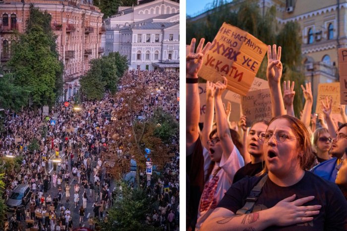 Ilustračný obrázok k článku Zelenského podpis vyvolal BÚRKU: Tisíce Ukrajincov vyšli do ulíc! Masívne PROTESTY