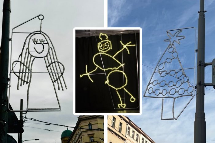 Ilustračný obrázok k článku GENIÁLNY nápad! Kresby škôlkarov premenili na vianočné svetlá v uliciach, FOTO