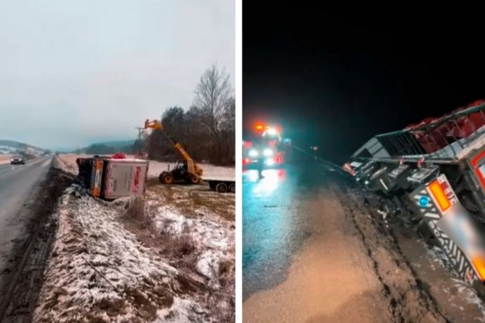 Ilustračný obrázok k článku Veľké OBMEDZENIA na Podpoľaní: Takto odstraňovali PREVRÁTENÝ kamión, VIDEO