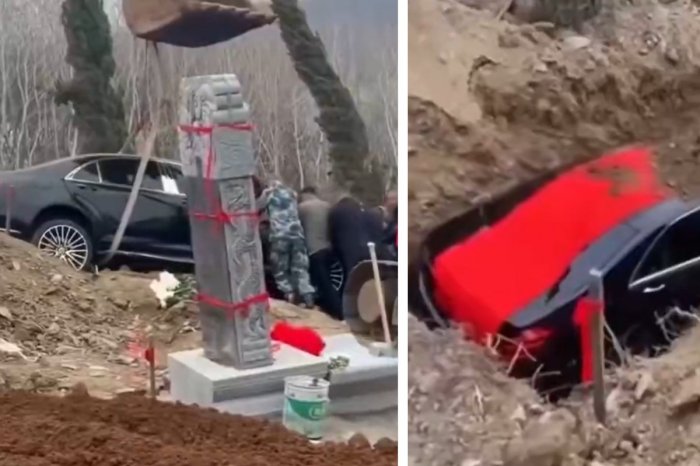 Ilustračný obrázok k článku Virálne VIDEO: Boháča pochovali aj s jeho luxusným Mercedesom!