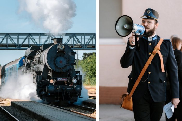 Ilustračný obrázok k článku To je PARÁDA! Na nevyžívanú železničnú trať vyrazil Retrovlak Radošinka, FOTO