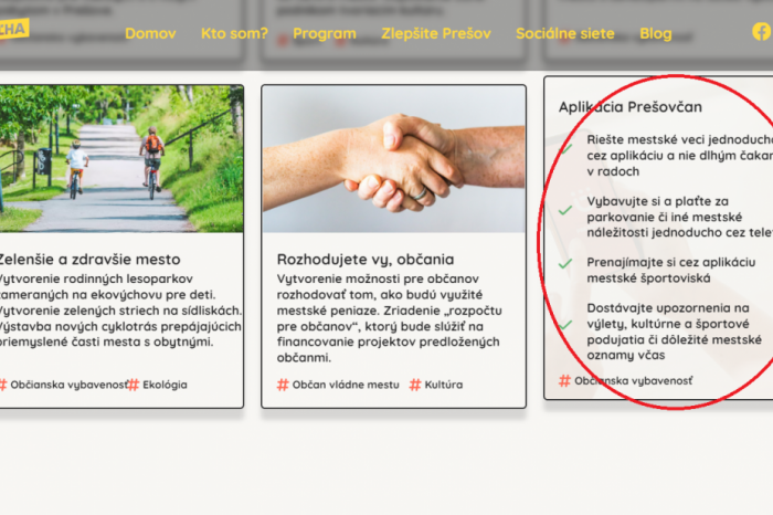 Snímka z volebného programu F. Oľhu