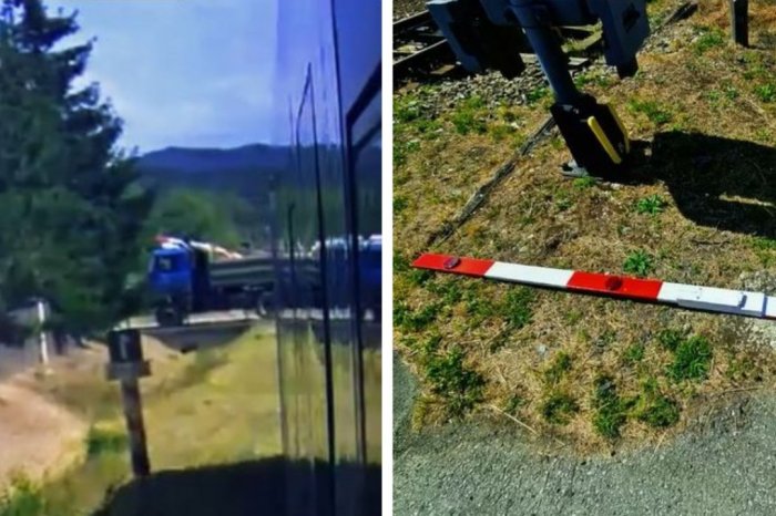 Ilustračný obrázok k článku MRAZIVÉ momenty na priecestí: Vodič nákladiaka NESTIHOL prejsť a závory sa zatvorili! VIDEO
