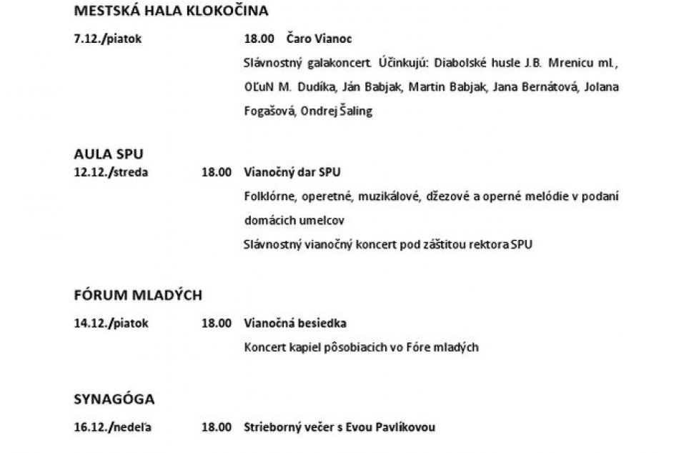 Vianočný program