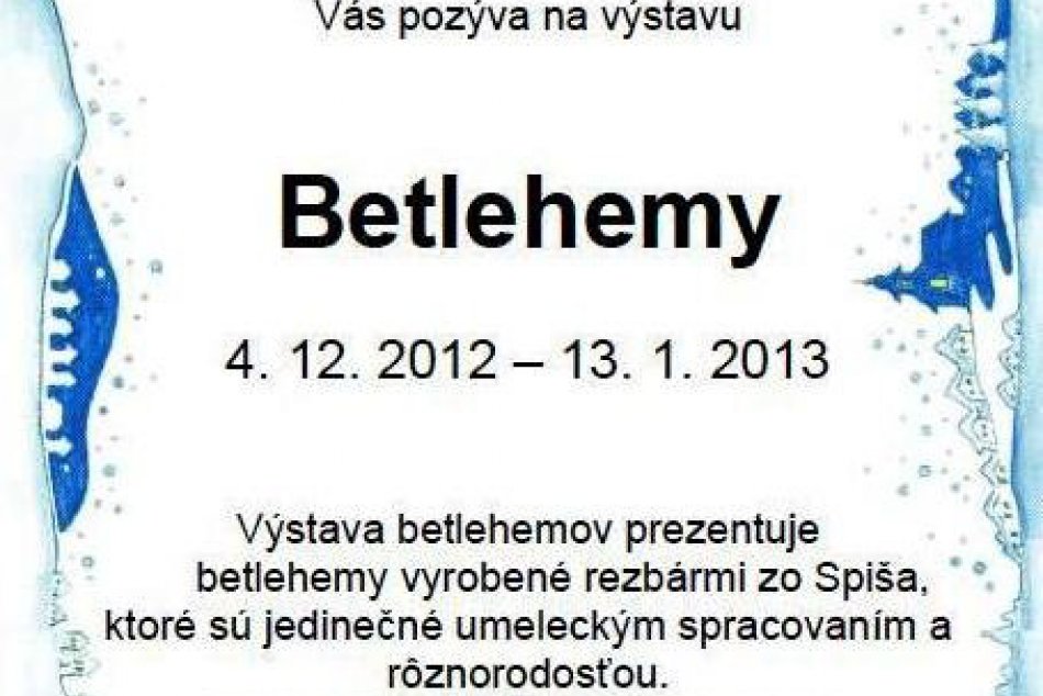 Podtatranské múzeum pozýva na výstavu betlehemov aj na vianočné tvorivé dielne