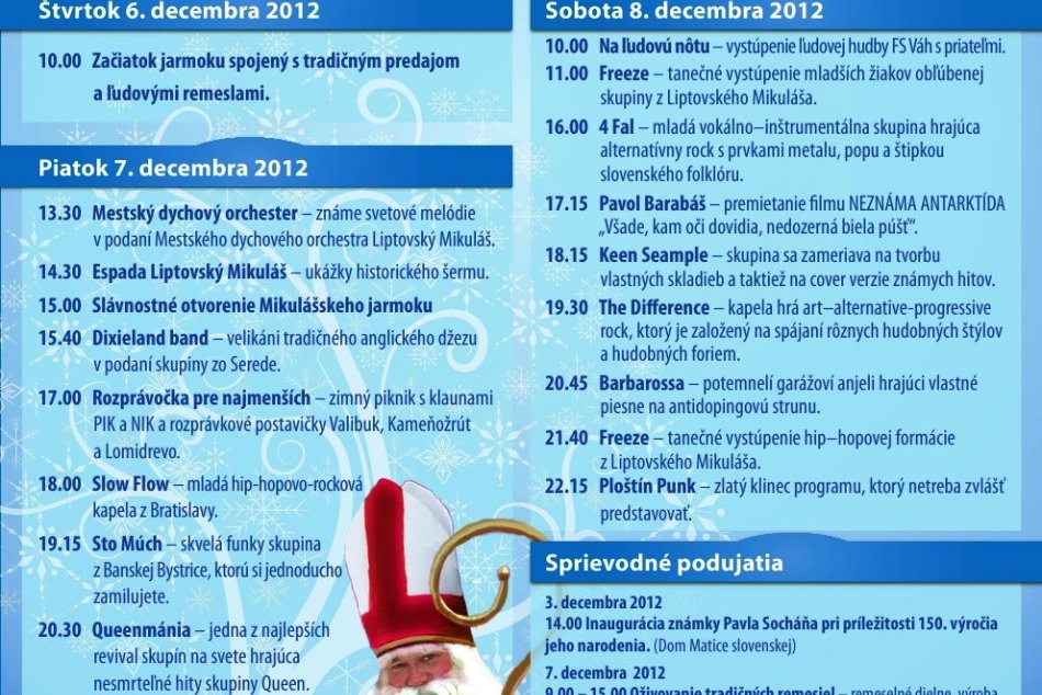 Program Mikulášskeho jarmoku