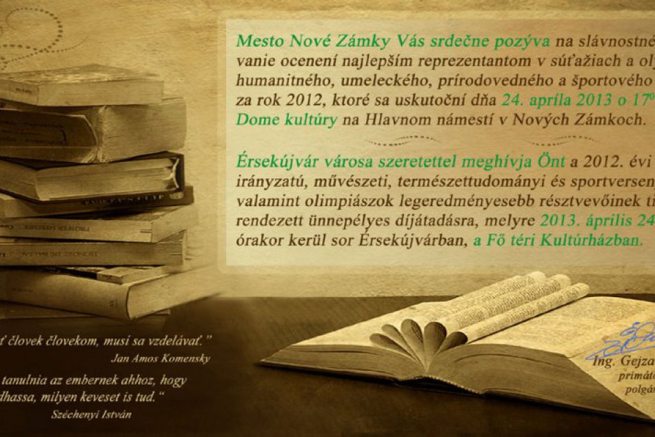 Odovzdávanie ocenení Mesta Nové Zámky