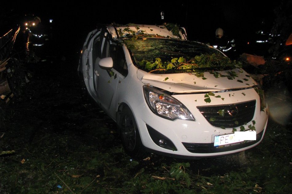 Hrôzostrašné chvíle vodiča: Počas búrky sa mu do dráhy zrútil 15-metrový strom!