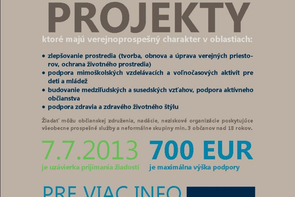 Máte nápad na zlepšenie prostredia alebo vzdelávanie mladých? Získajte naň až 70