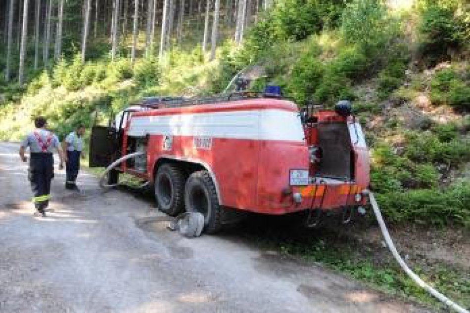 Hasenie požiaru na vrchu Jedľovina nad obcou Krasňany