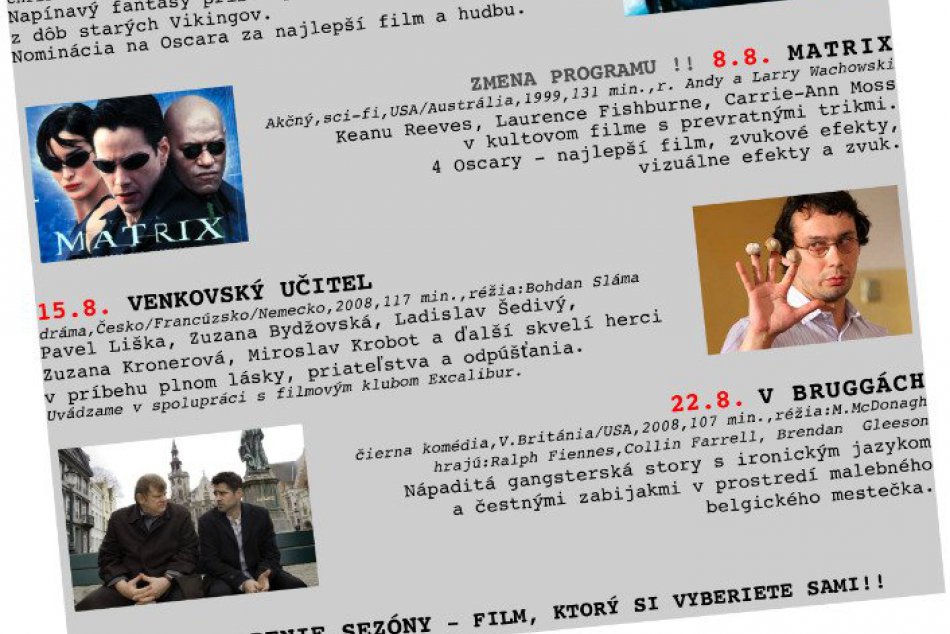 Štvrtkové letné kino na Hvezdárni v Rožňave