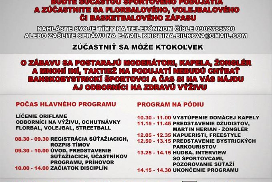 Bystrica zažije Maratón športu: Svoje sily si budete môcť zmerať vo viacerých di