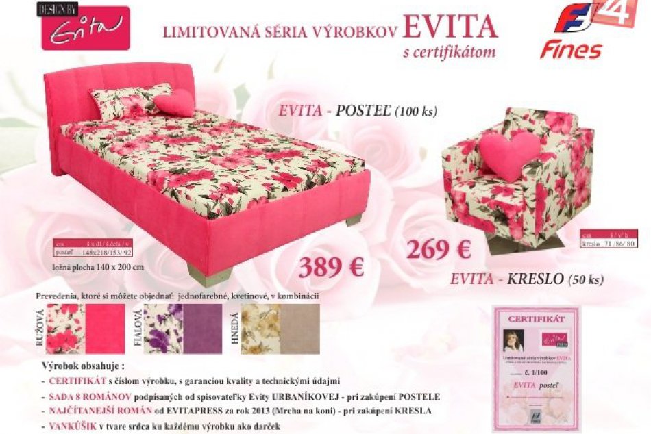 Limitovaná edícia nábytku od Evity